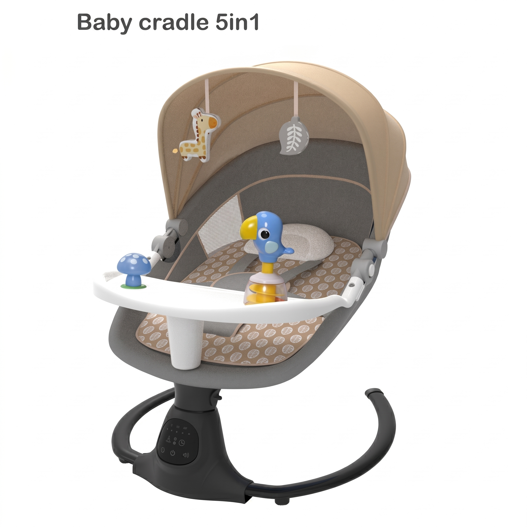 5-in-1 Smart Baby Cradle with Bluetooth & Remote