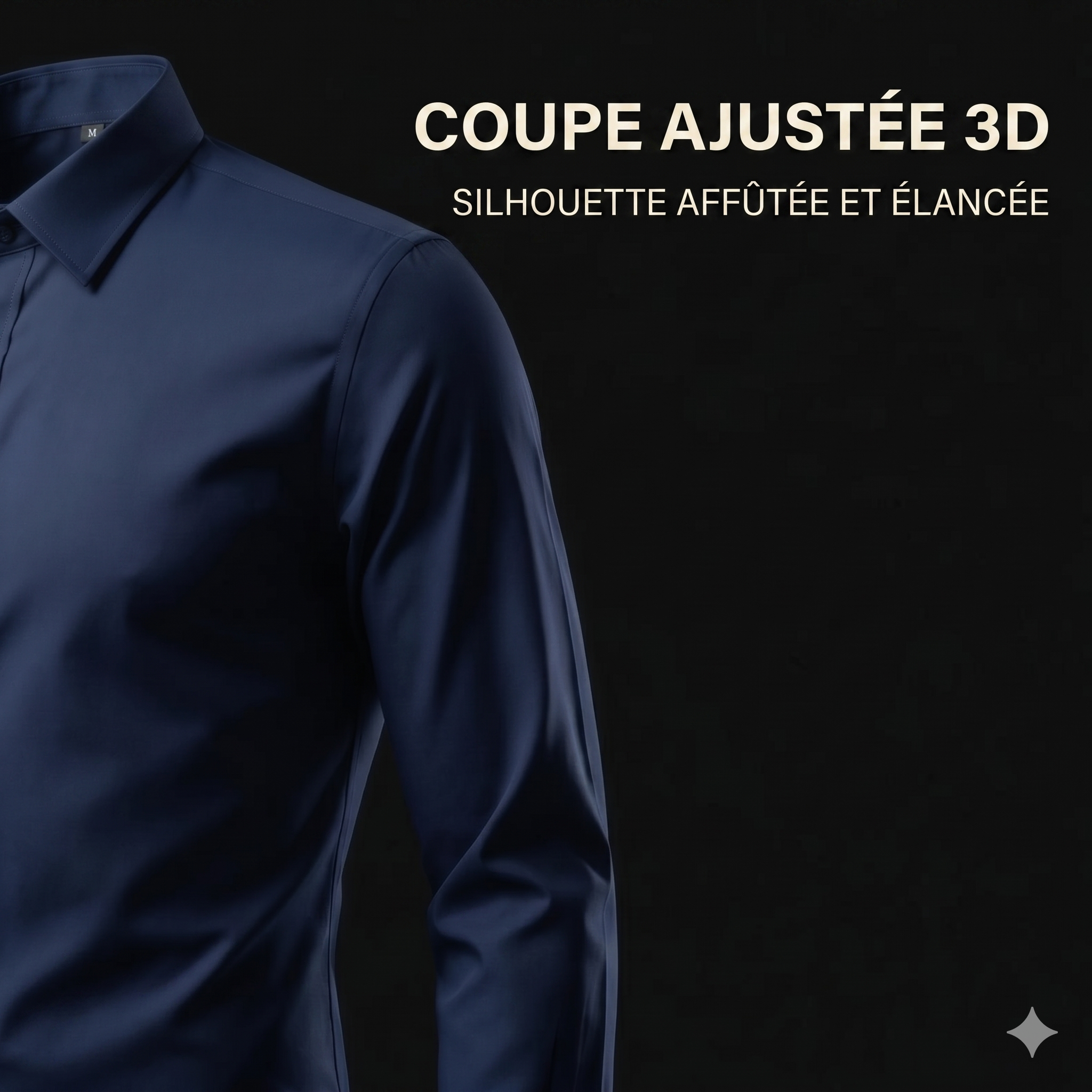 Chemise homme à col montant effet lin - Respirante et extensible