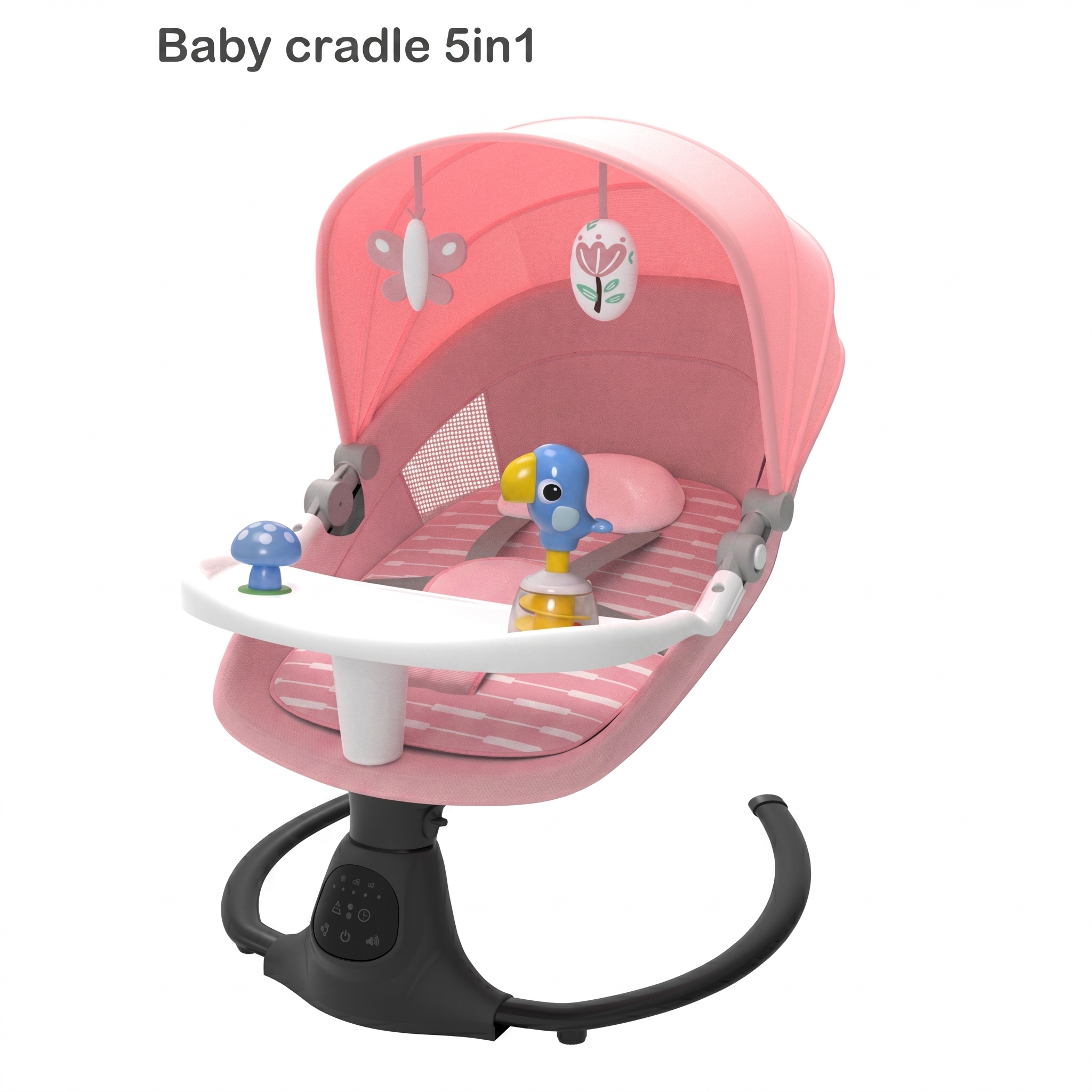 5-in-1 Smart Baby Cradle with Bluetooth & Remote