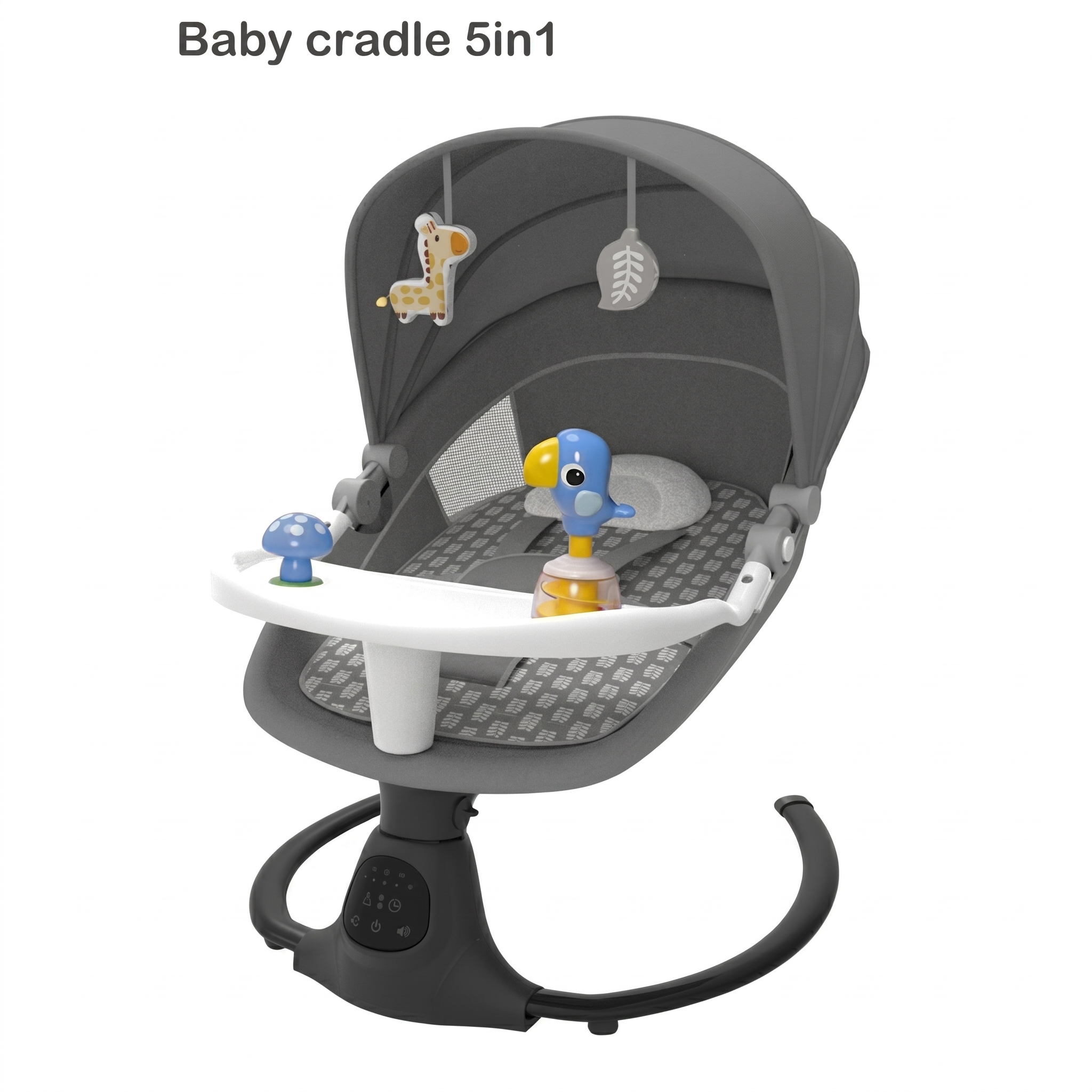 5-in-1 Smart Baby Cradle with Bluetooth & Remote
