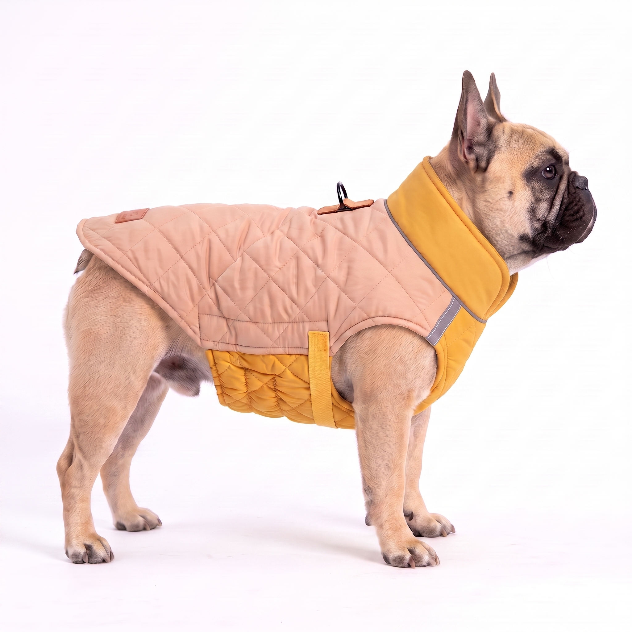 Warm Quilted Dog Coat with Reflective Trim & Adjustable Fit