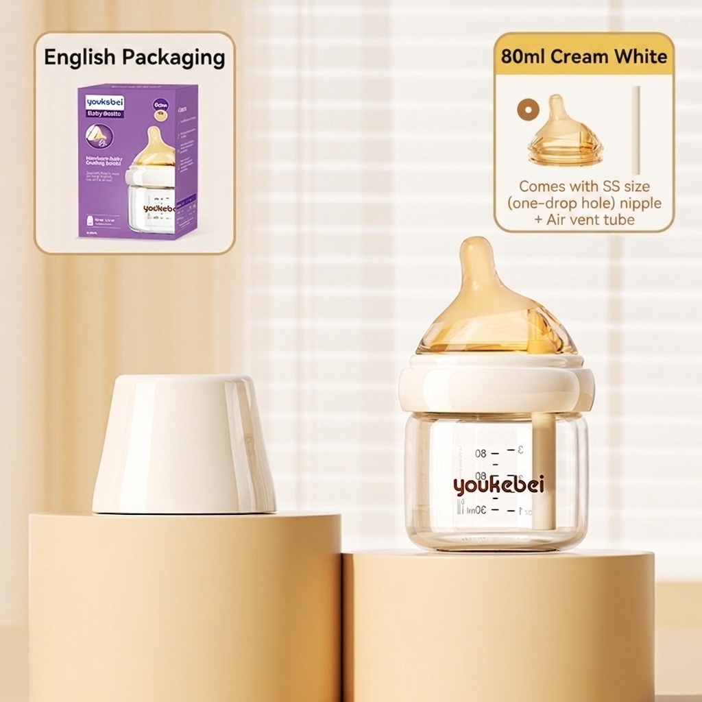 Anti-Colic Glass Baby Bottle - Newborn Feeding Essentials