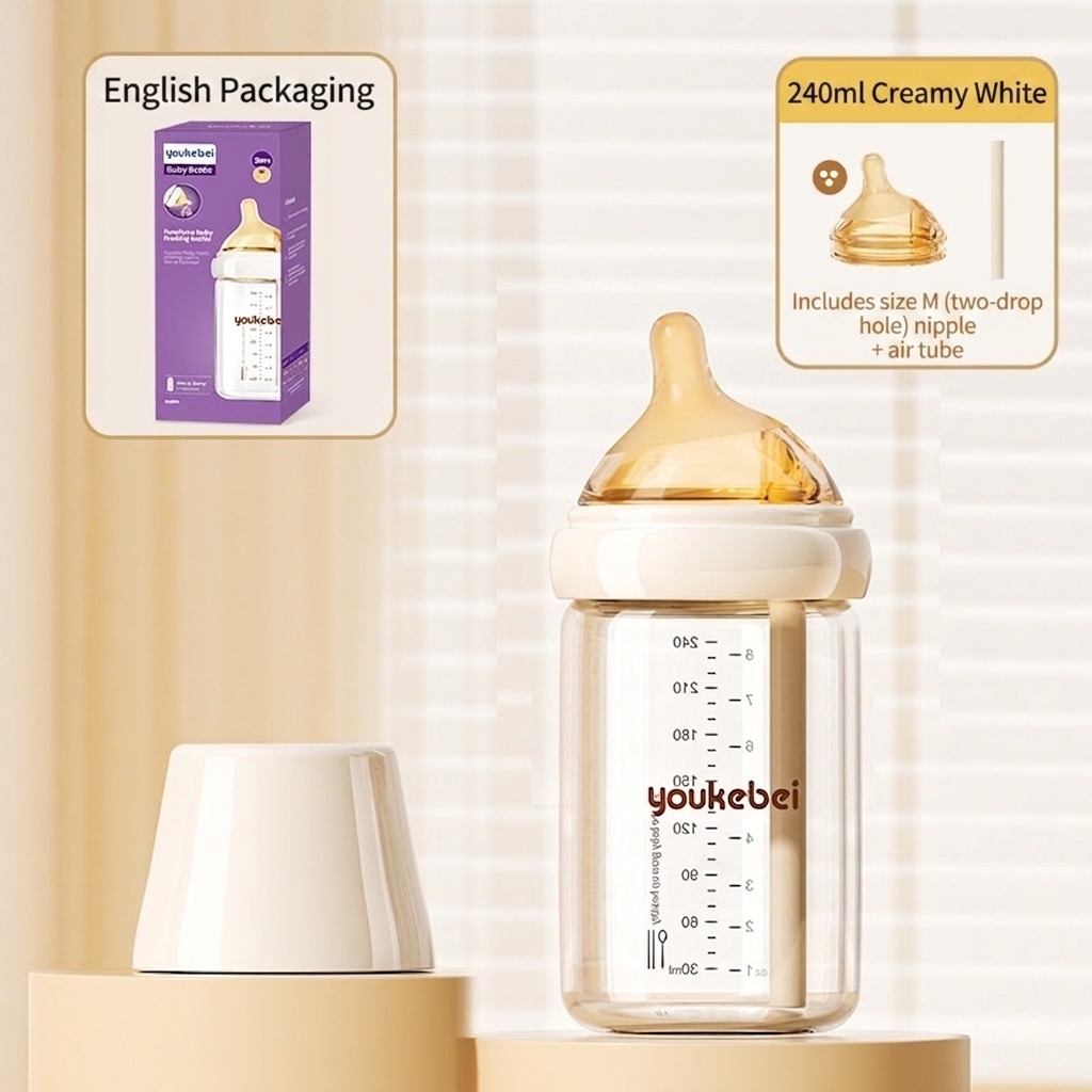 Anti-Colic Glass Baby Bottle - Newborn Feeding Essentials