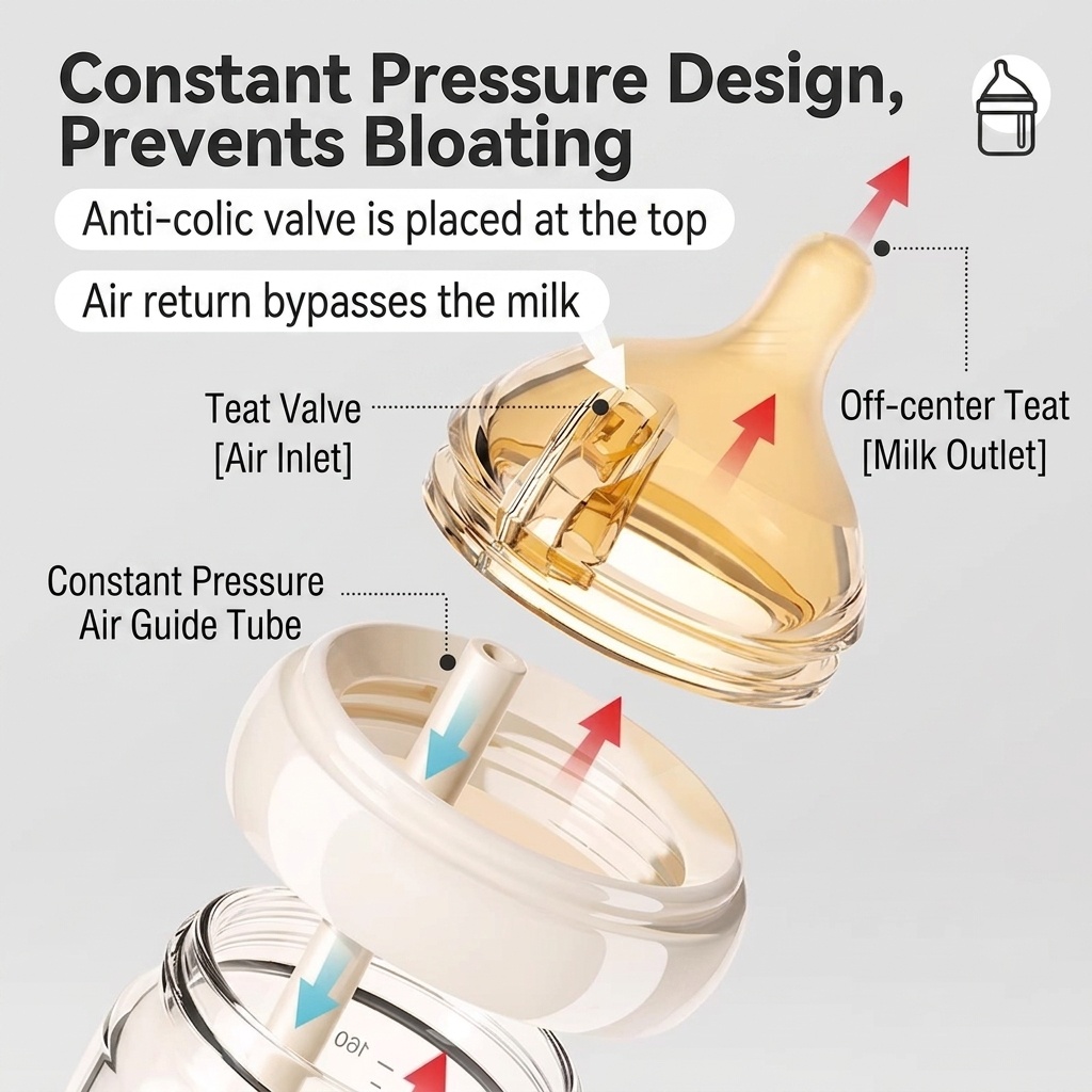 Anti-Colic Glass Baby Bottle - Newborn Feeding Essentials