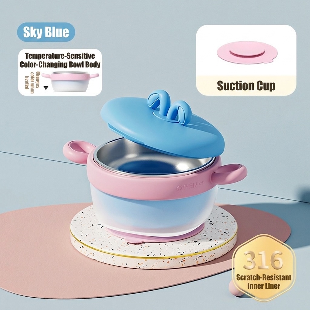 Insulated Baby Feeding Bowl with 316 Stainless Steel Liner