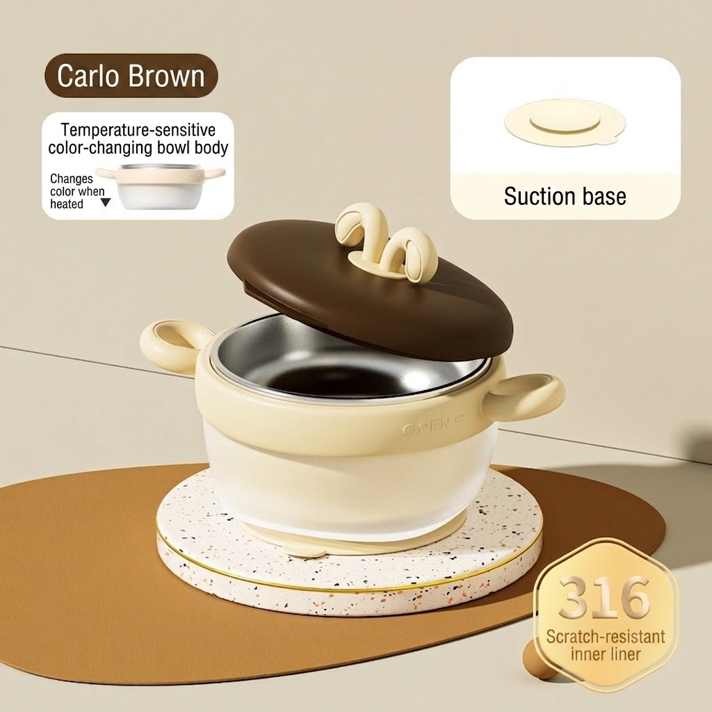 Insulated Baby Feeding Bowl with 316 Stainless Steel Liner