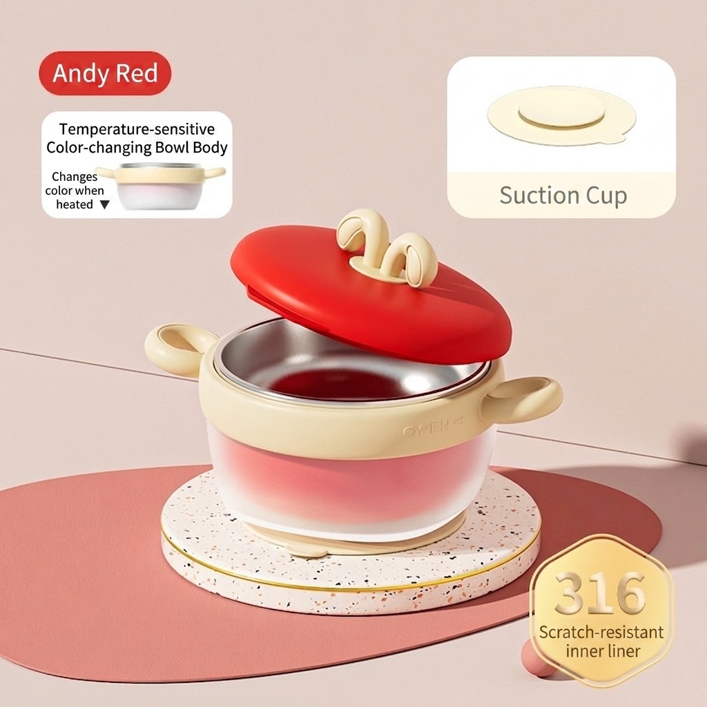 Insulated Baby Feeding Bowl with 316 Stainless Steel Liner