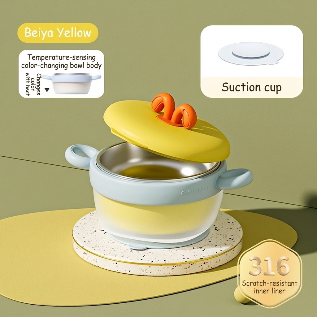 Insulated Baby Feeding Bowl with 316 Stainless Steel Liner