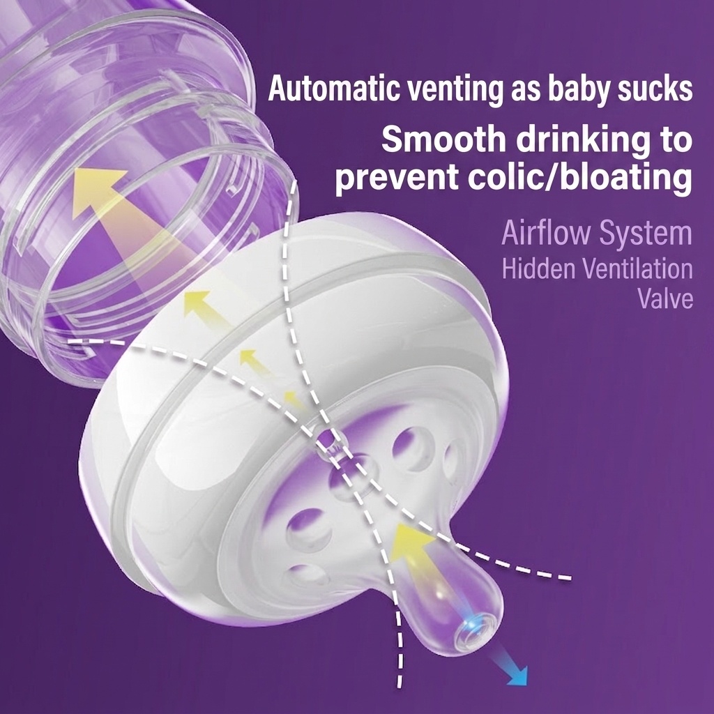 Youkebei Anti-Colic Baby Feeding Bottle - BPA Free