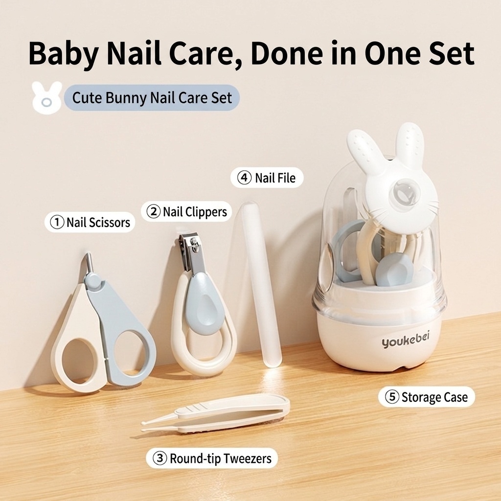 Baby Nail Care Grooming Kit - Safe & Portable Manicure Set