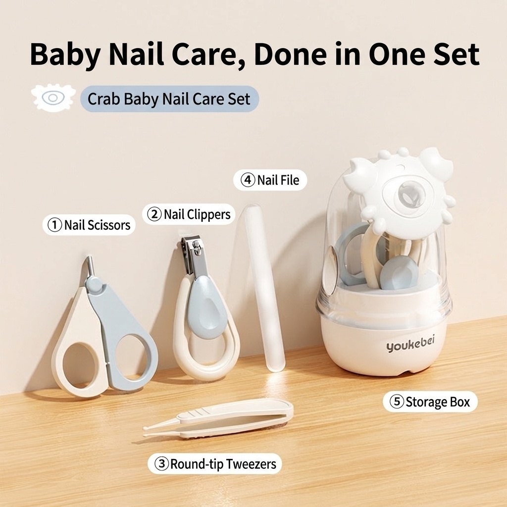 Baby Nail Care Grooming Kit - Safe & Portable Manicure Set