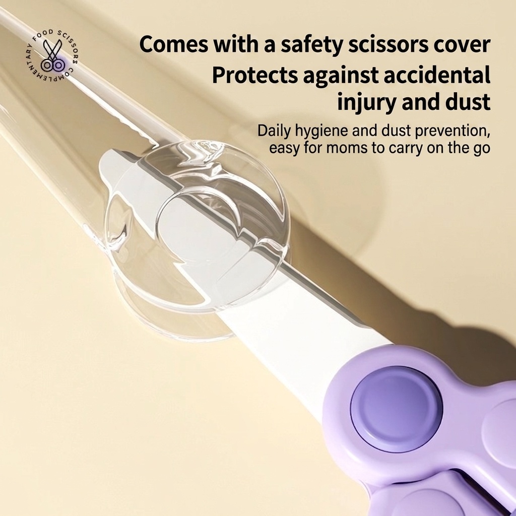 Portable Ceramic Baby Food Scissors with Safety Lock
