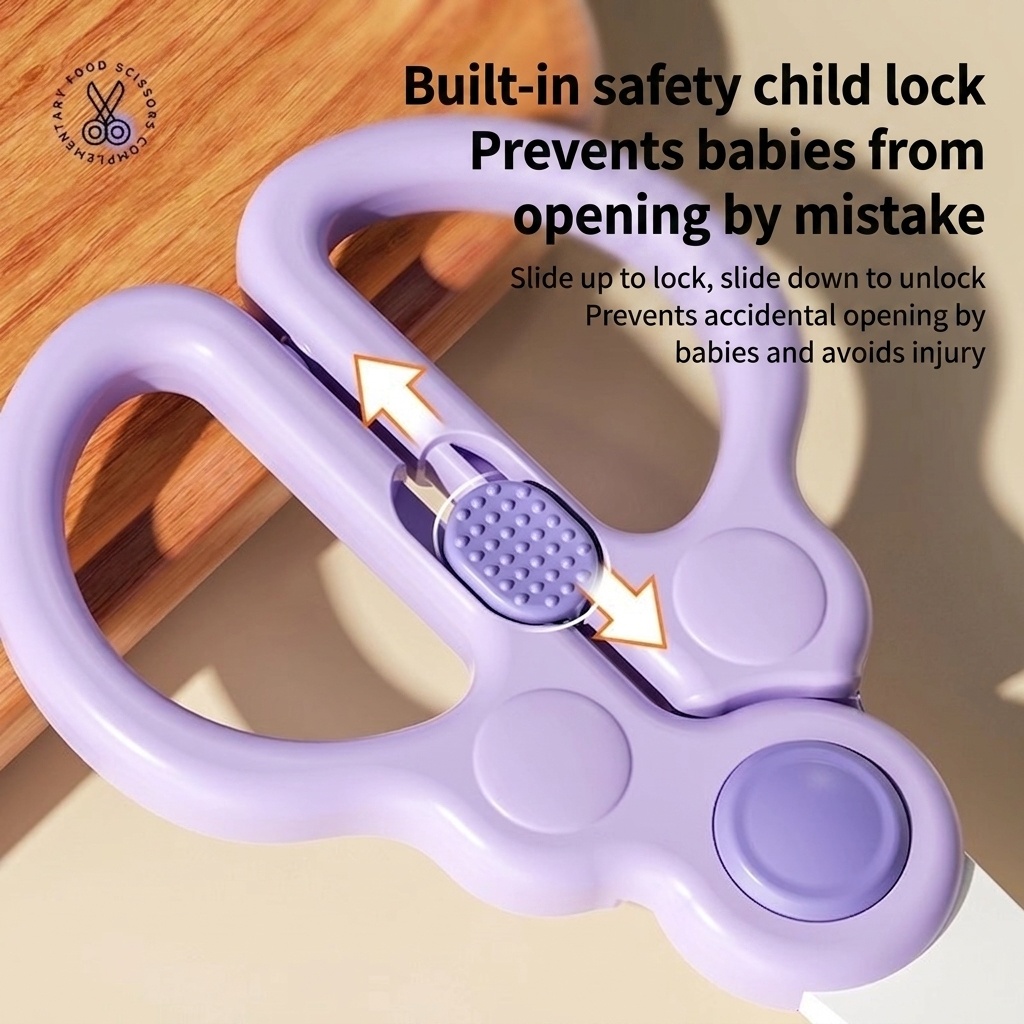 Portable Ceramic Baby Food Scissors with Safety Lock