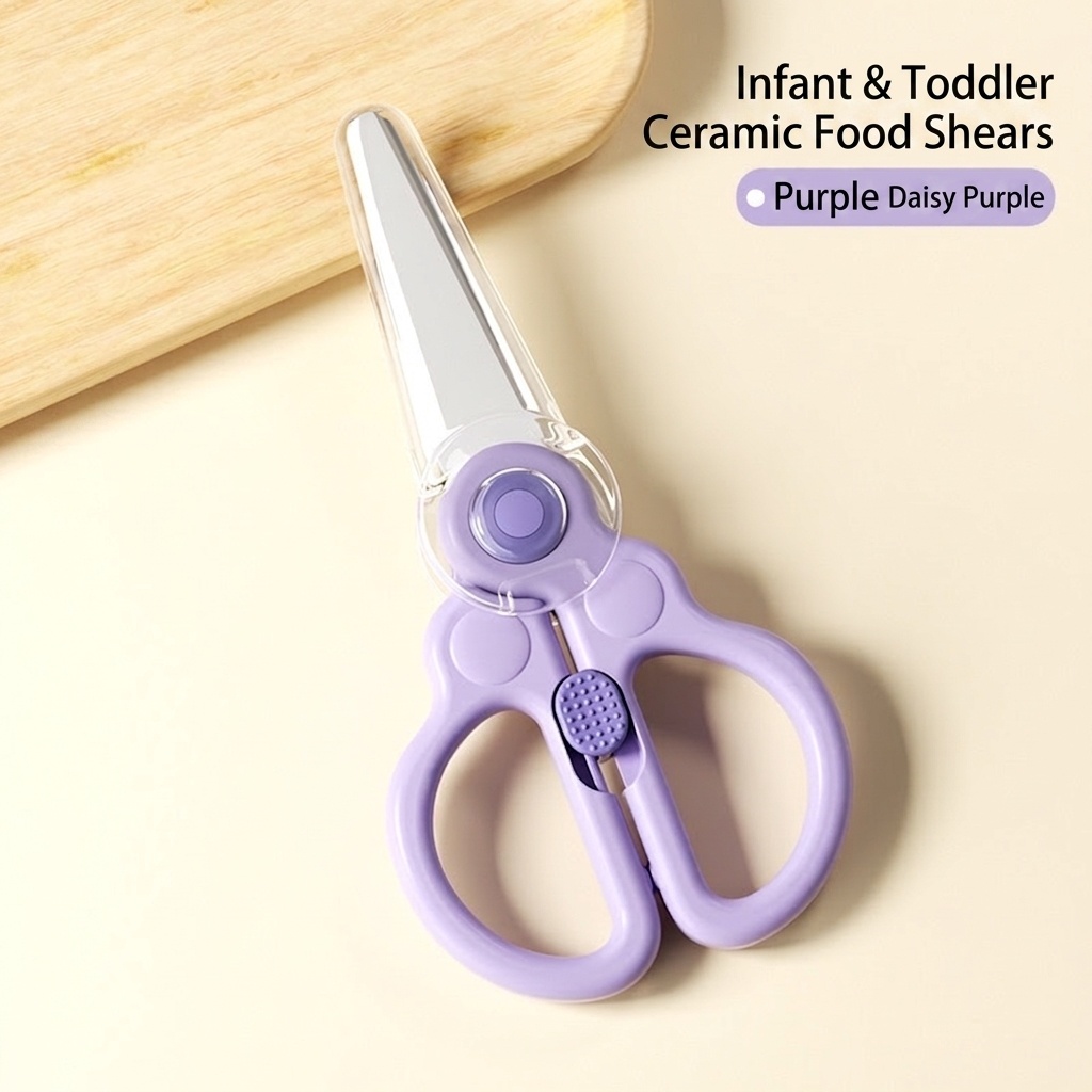 Portable Ceramic Baby Food Scissors with Safety Lock