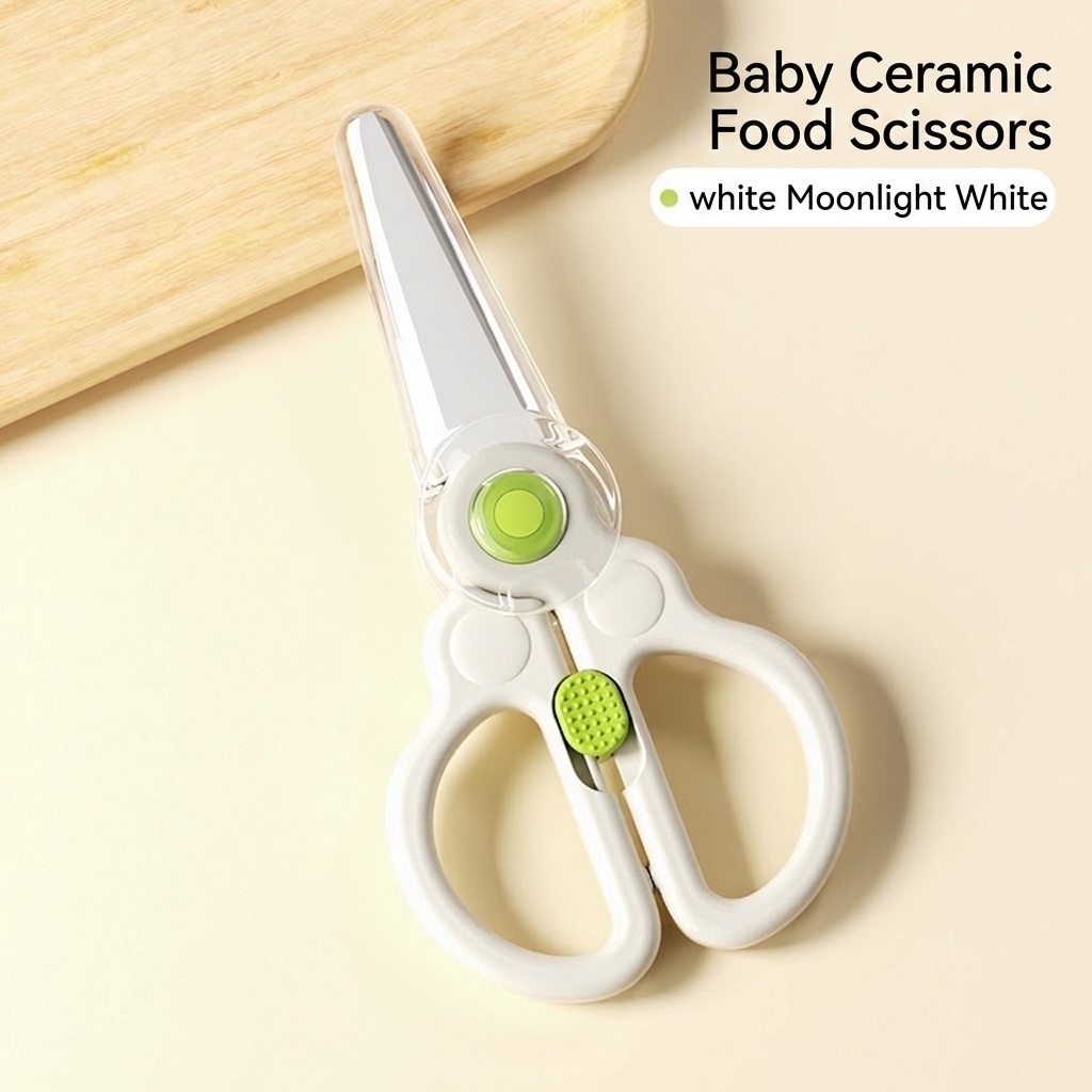 Portable Ceramic Baby Food Scissors with Safety Lock