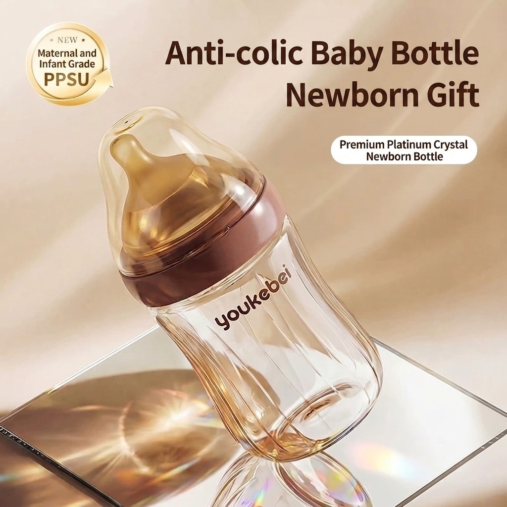 Youkebei Anti-Colic PPSU Baby Bottle Newborn Gift Set