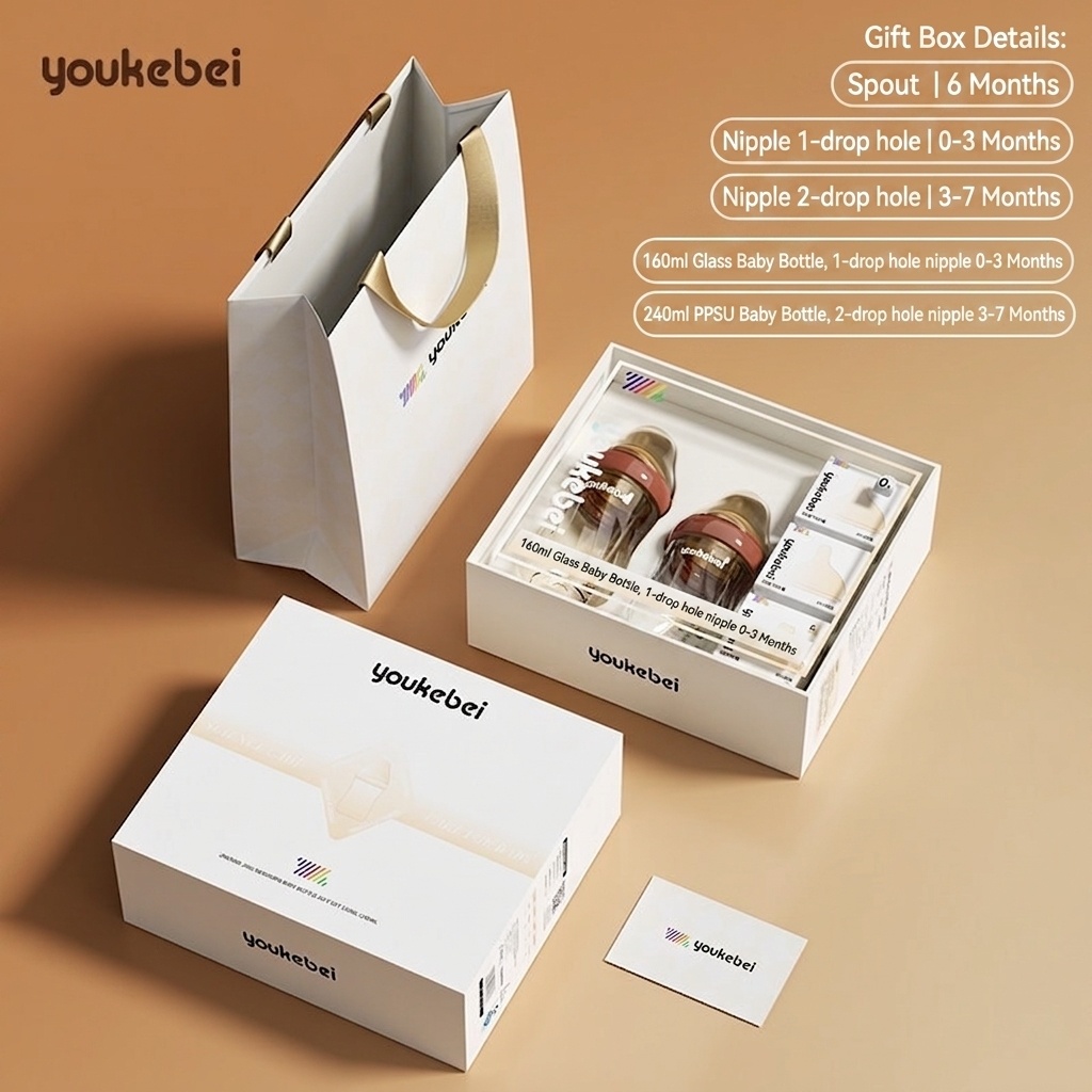 Youkebei Anti-Colic PPSU Baby Bottle Newborn Gift Set