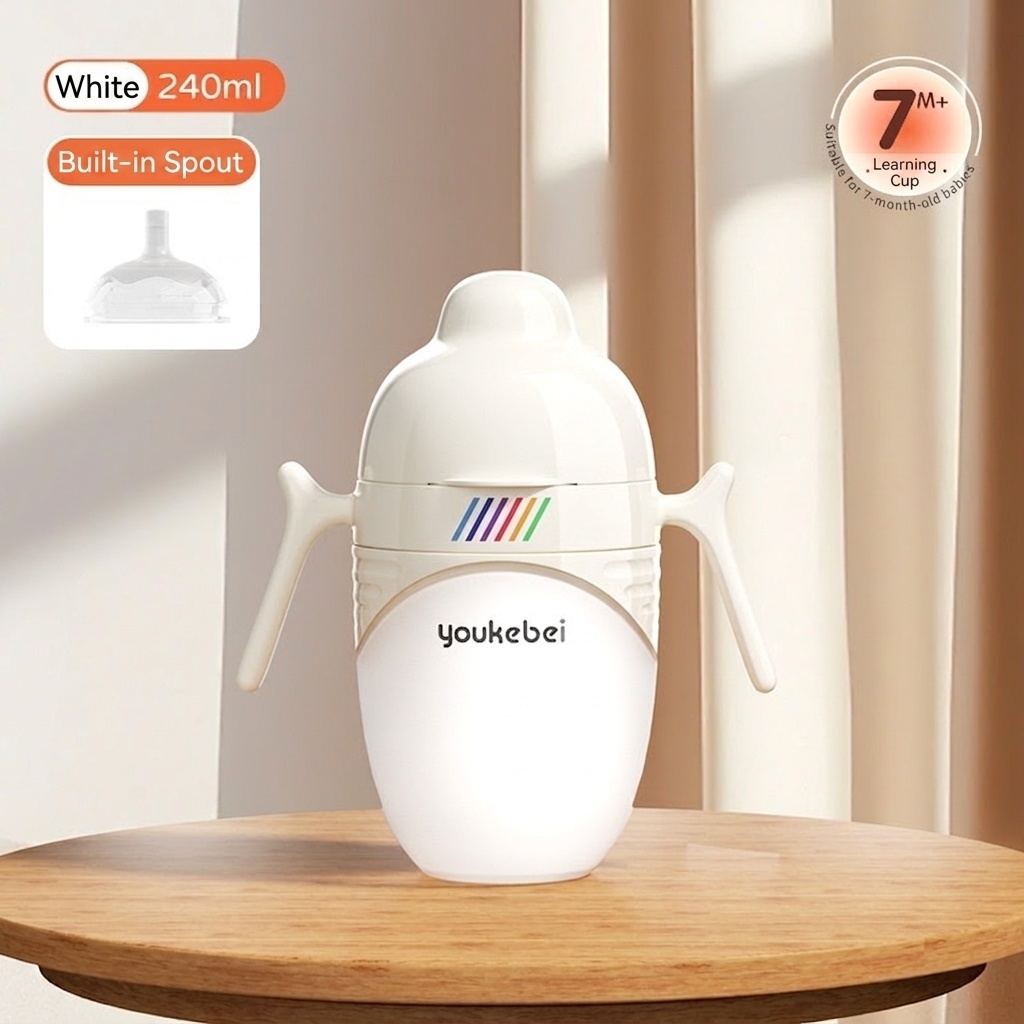 Youkebei Baby Silicone Training Sippy Cup 240ml
