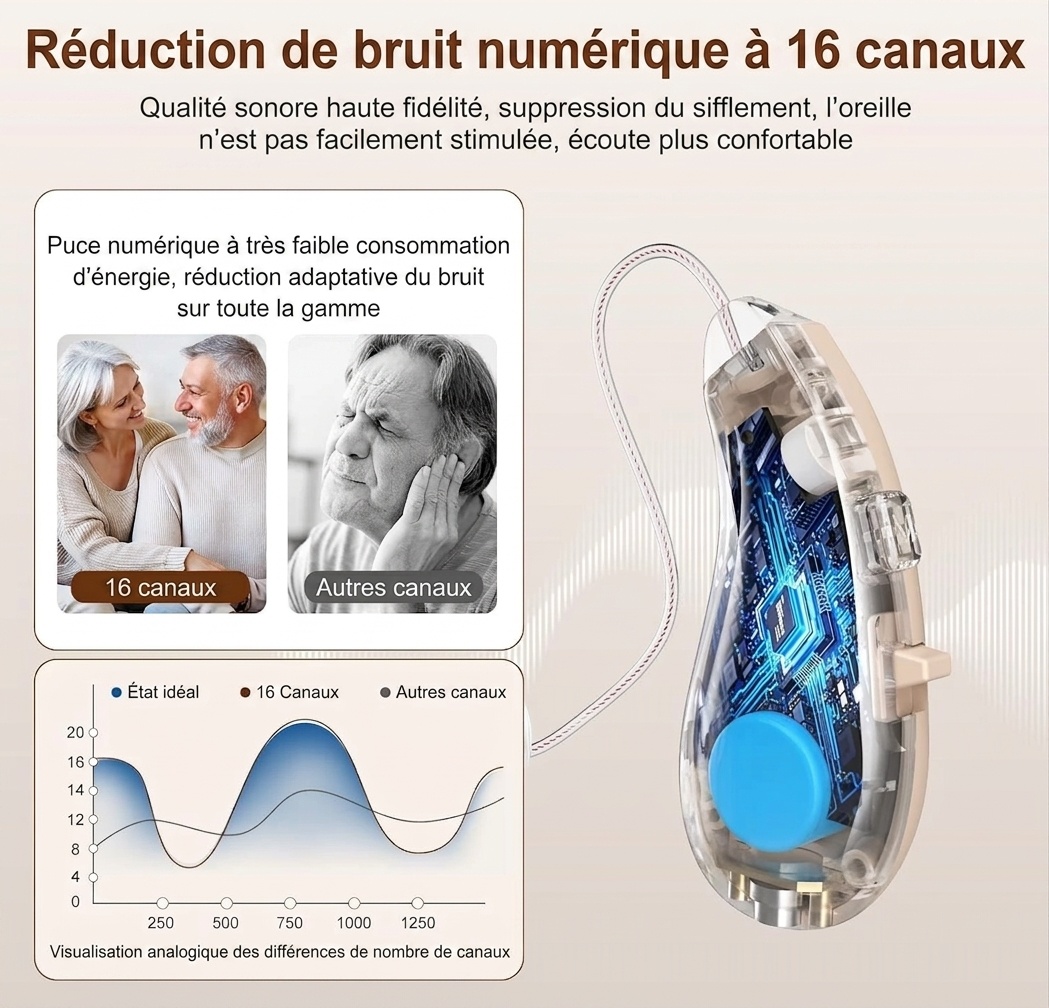 GM-313(P2) RIC BTE Hearing Aid 16-Channel with Open Ear Design #26240024