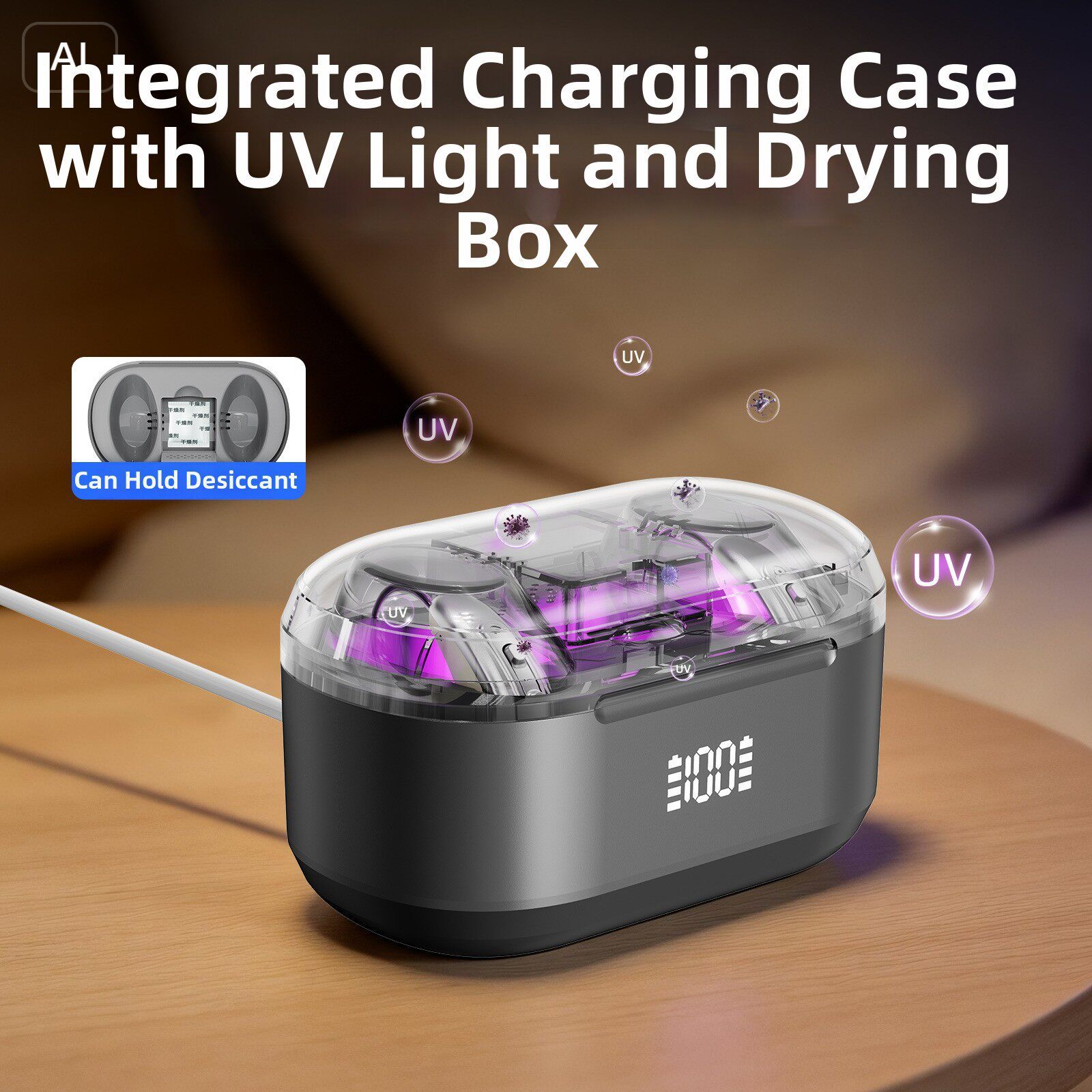 GM-321T (3P3-2) UV Sterilizing BTE Hearing Aid 32-Channel with Charging Case #26240025