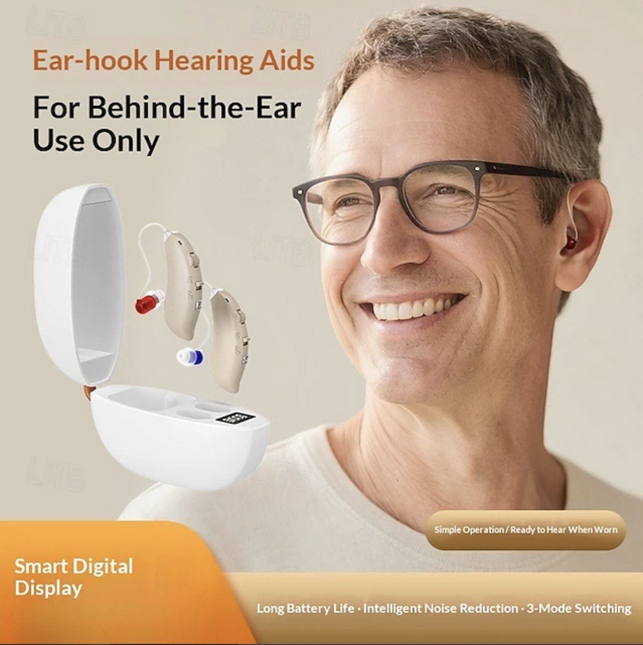 GM-360S Rechargeable BTE Hearing Aid 8-Channel Digital Noise Reduction #26240022
