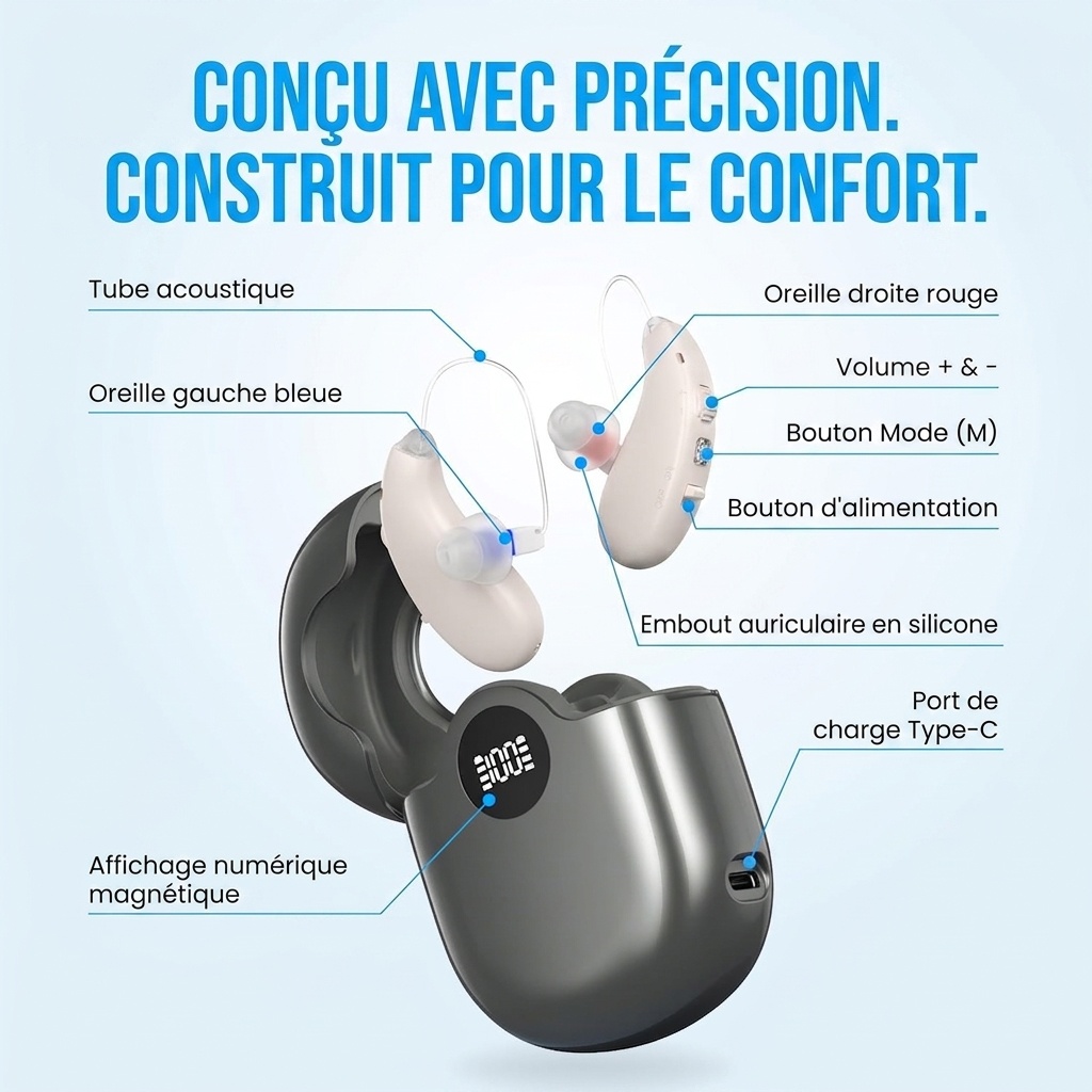 GM-363(P2) Digital BTE Hearing Aid 16-Channel with Magnetic Charging #26240023