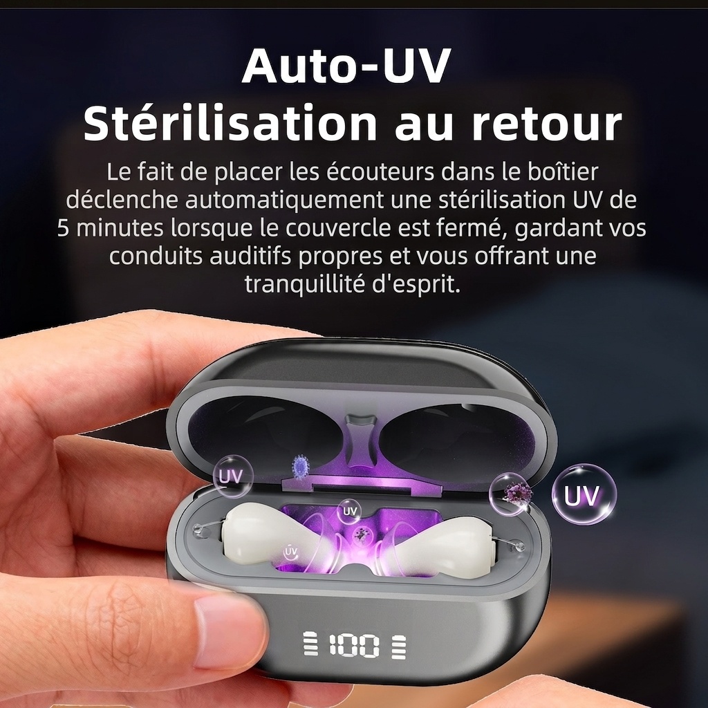 GM-955 UV Sterilizing Rechargeable Hearing Aid 16-Channel Digital Noise Reduction #26240021