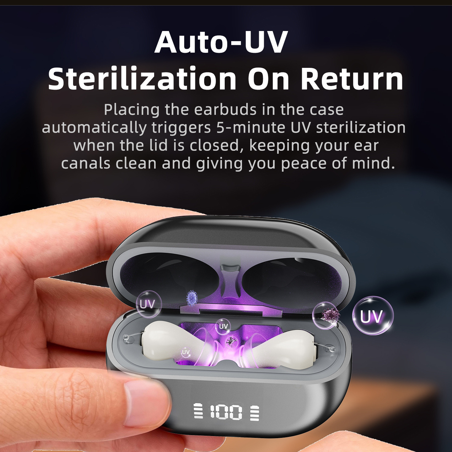 GM-955 UV Sterilizing Rechargeable Hearing Aid 16-Channel Digital Noise Reduction #26240021
