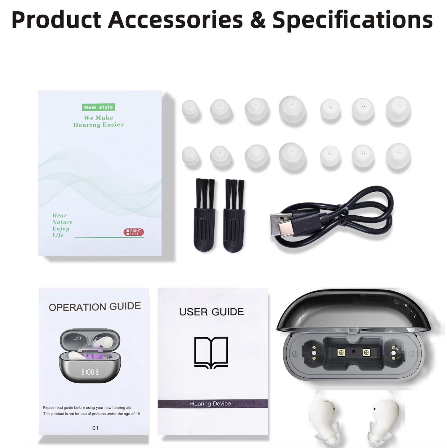 GM-955 UV Sterilizing Rechargeable Hearing Aid 16-Channel Digital Noise Reduction #26240021