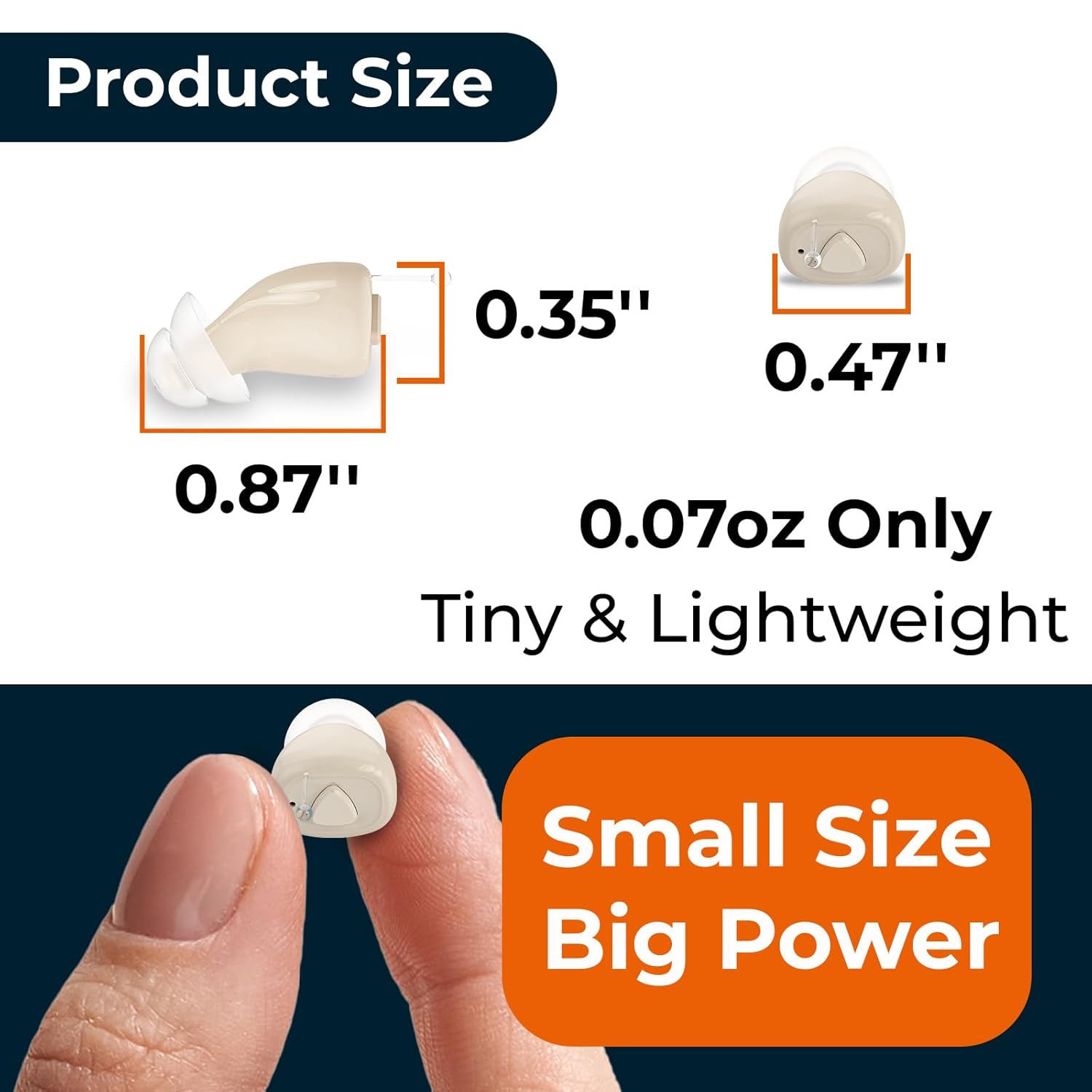 GM-955(S) Rechargeable In-Ear Hearing Aid 12-15H Battery 5 Volume Levels #26240020