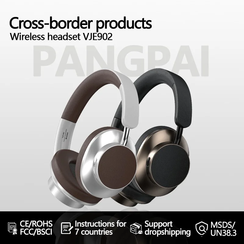 Casque sans fil rétro supra-auriculaire Pang Pai VJE902, Bluetooth 5.4, autonomie de 12 h