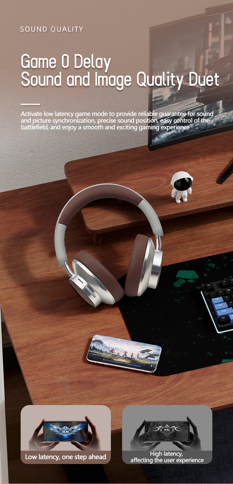 Pang Pai VJE902 Retro Wireless Over-Ear Headphones, Bluetooth 5.4, 12H Playtime