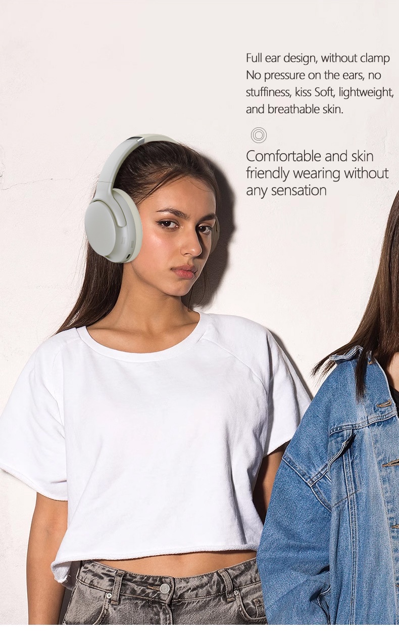 VJE906 Deep Bass Wireless Over-Ear Headphones, Bluetooth 5.3, 40mm Drivers, 100H Standby