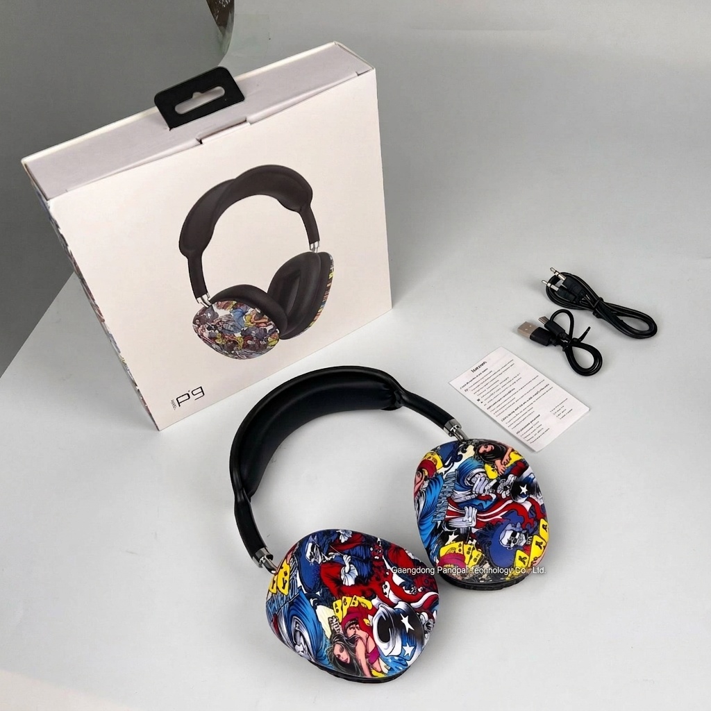 P9 Graffiti Wireless Over-Ear Headphones, Bluetooth 5.4, 40mm Drivers, 8H Playtime