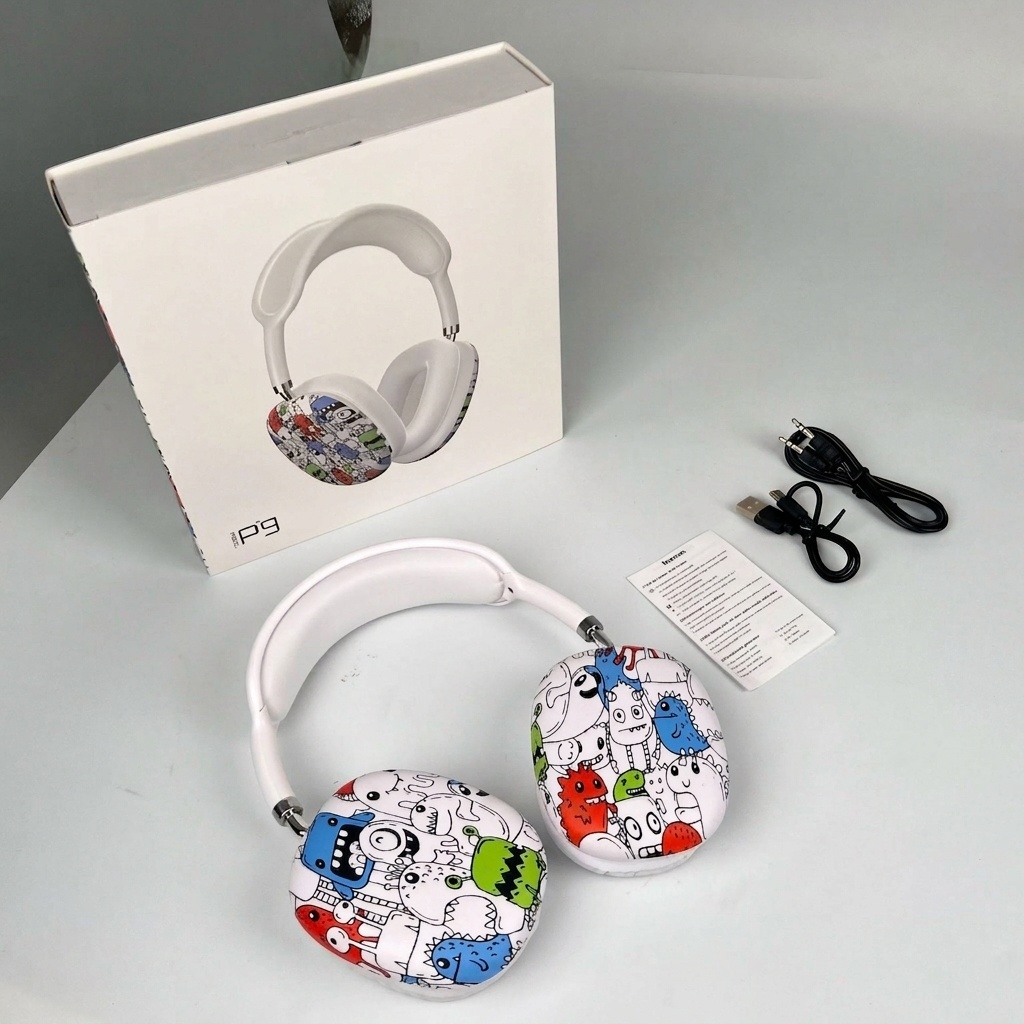 P9 Graffiti Wireless Over-Ear Headphones, Bluetooth 5.4, 40mm Drivers, 8H Playtime