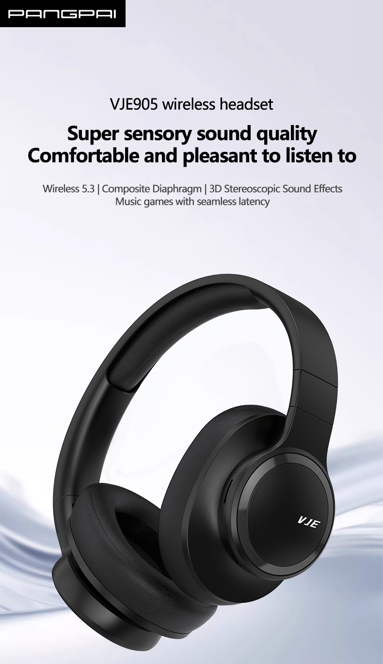 VJE905 HiFi Wireless Over-Ear Headphones, Bluetooth 5.3, 40mm Drivers, 12H Playtime
