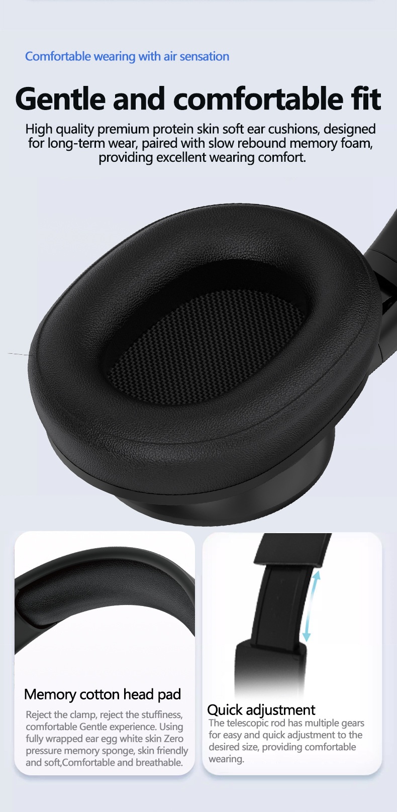 VJE905 HiFi Wireless Over-Ear Headphones, Bluetooth 5.3, 40mm Drivers, 12H Playtime