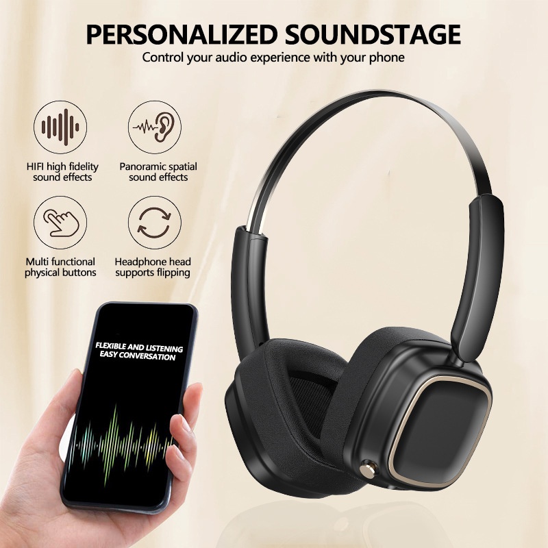 VJE11 Retro Wireless Over-Ear Headphones, Bluetooth 5.3, 40mm Drivers, 10H Playtime
