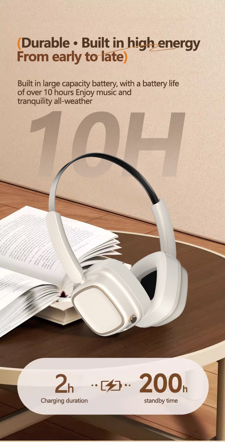 VJE11 Retro Wireless Over-Ear Headphones, Bluetooth 5.3, 40mm Drivers, 10H Playtime