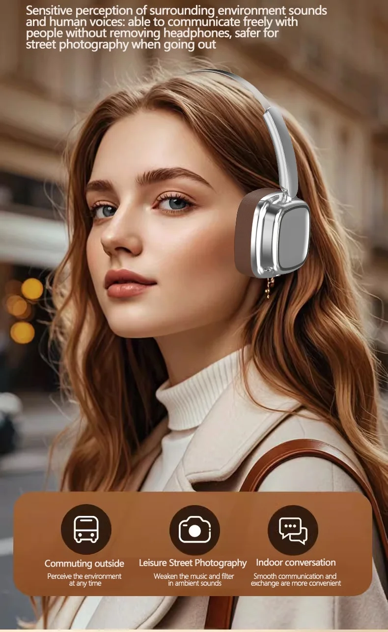 Casque sans fil rétro VJE11, Bluetooth 5.3, haut-parleurs de 40 mm, autonomie de 10 h