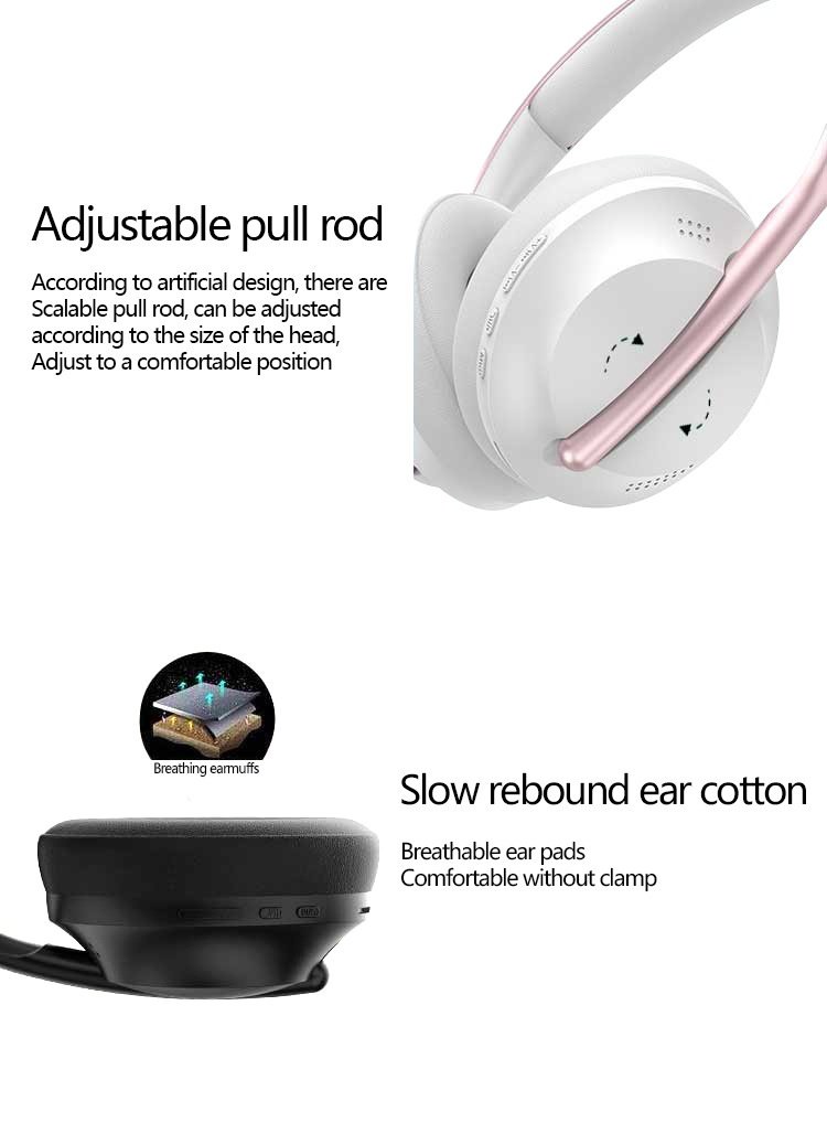 P733 Noise Cancelling Wireless Over-Ear Headphones, Bluetooth 5.3, 40mm Drivers, 10H Battery
