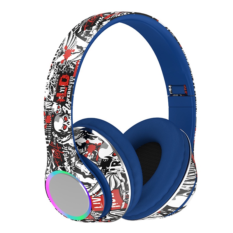 P85 RGB Graffiti Wireless Over-Ear Headphones, Bluetooth 5.3, 40mm Drivers, 6H Playtime