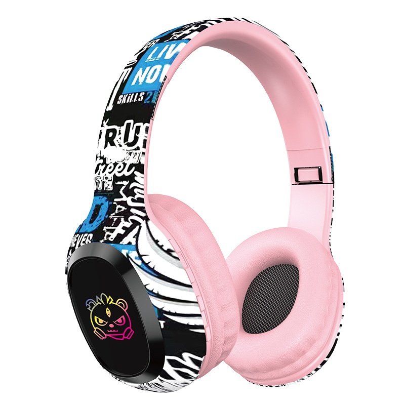 P95 RGB Graffiti Wireless Over-Ear Headphones, Bluetooth 5.3, 40mm Drivers, 8H Playtime
