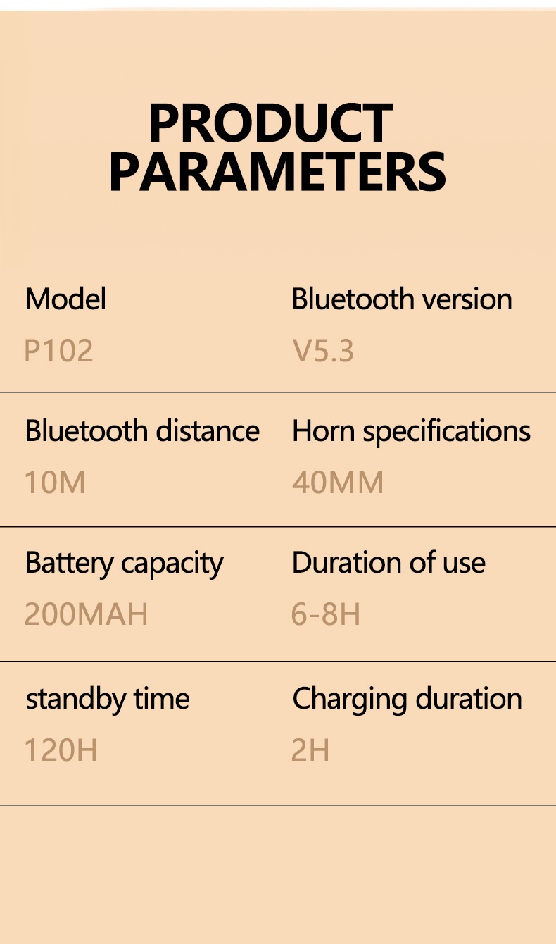 P102 RGB Light Wireless Over-Ear Headphones, Bluetooth 5.3, 40mm Drivers, Low Latency