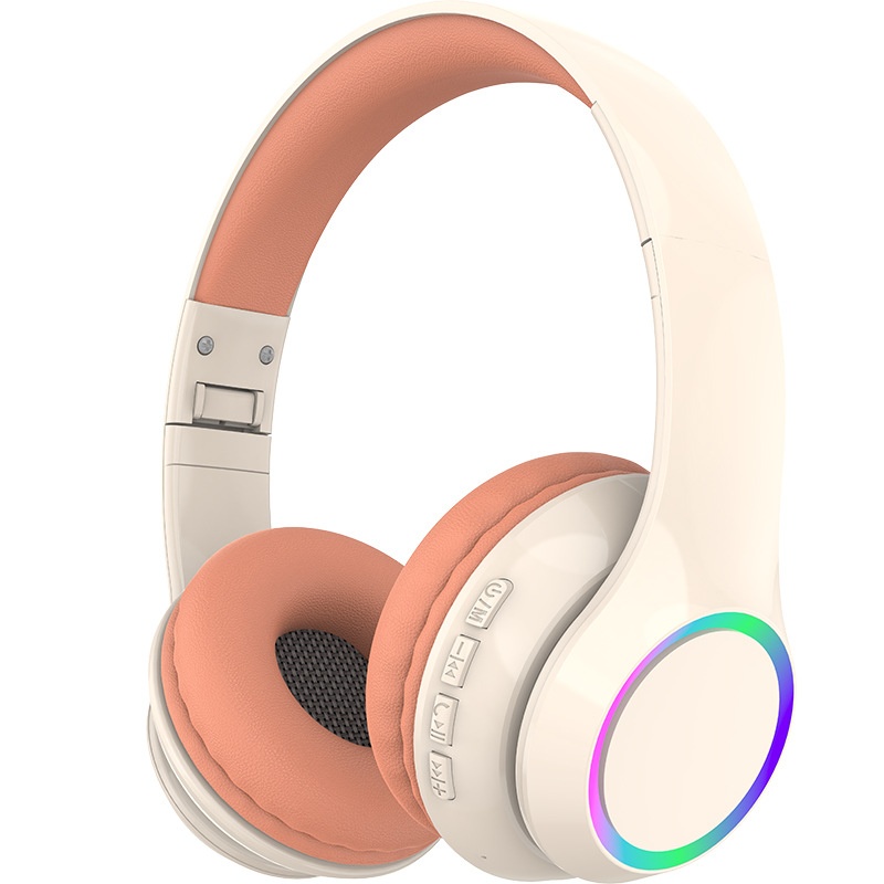 P102 RGB Light Wireless Over-Ear Headphones, Bluetooth 5.3, 40mm Drivers, Low Latency