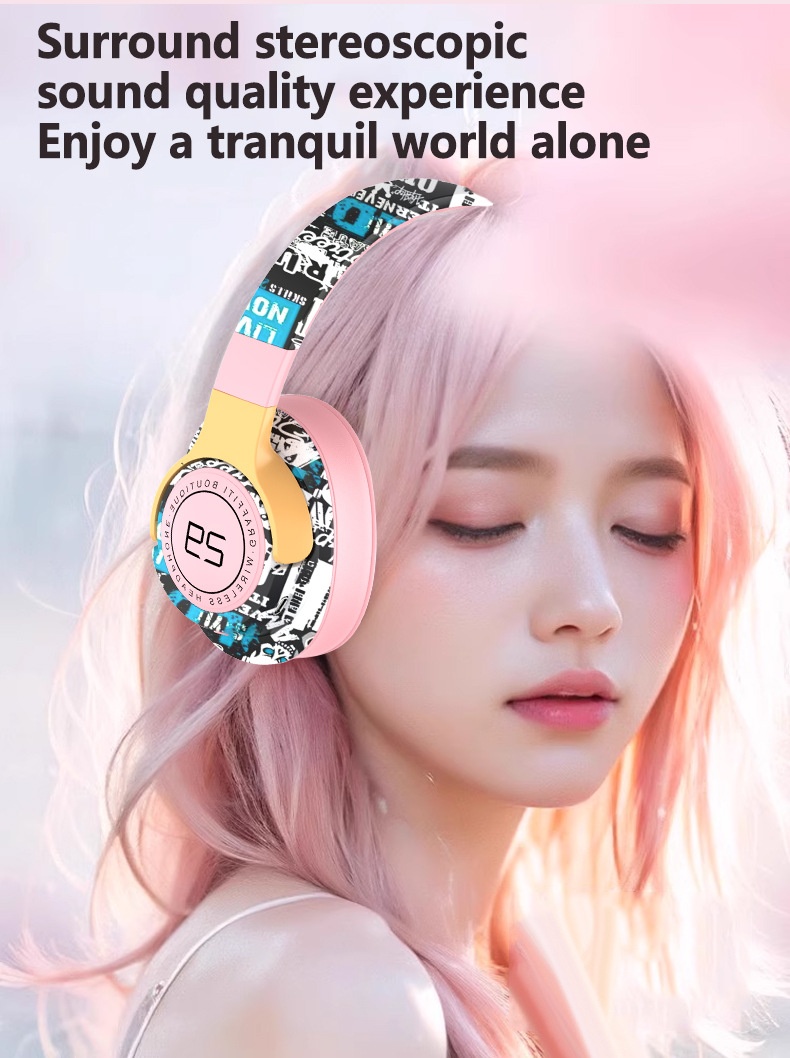 SN29 Graffiti Wireless Over-Ear Headphones, Bluetooth 5.1, 40mm Drivers, 12H Playtime