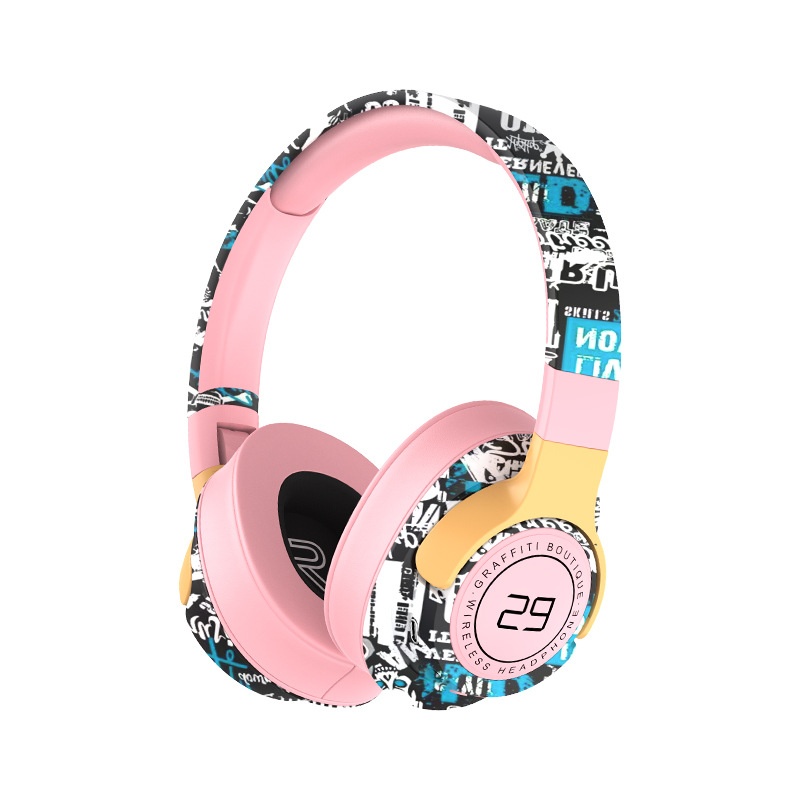 SN29 Graffiti Wireless Over-Ear Headphones, Bluetooth 5.1, 40mm Drivers, 12H Playtime