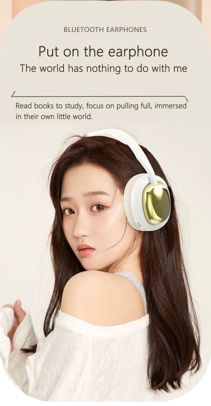 P7236PRO Stereo Wireless Over-Ear Headphones, Bluetooth 5.3, 40mm Drivers, 12H Playtime