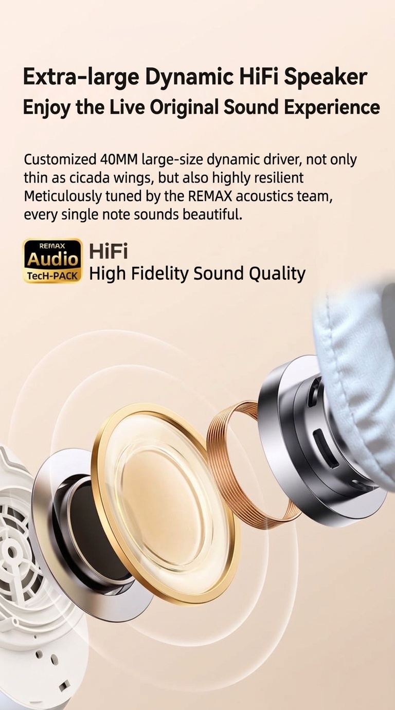 Foldable Wireless Over-Ear Headphones, Bluetooth 5.4, 40mm Drivers, 100H Standby, Memory Foam