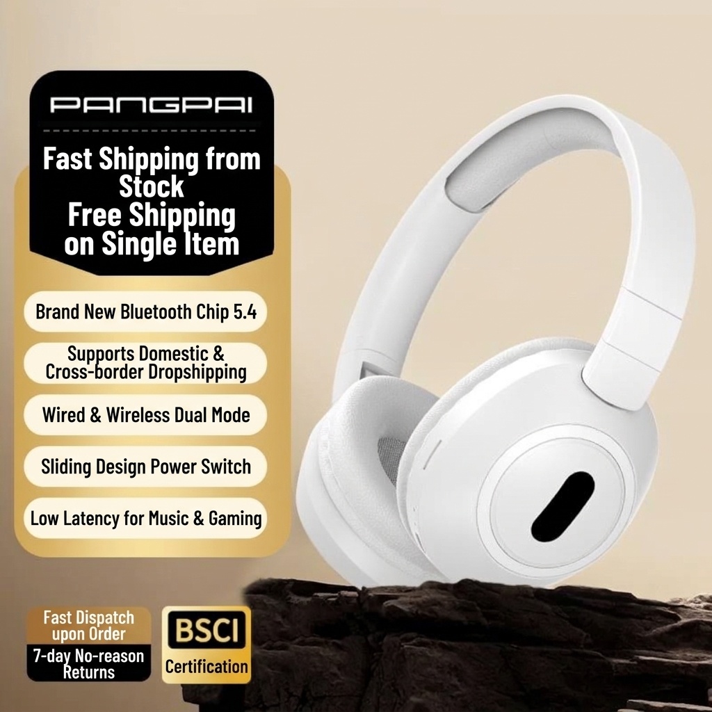 Foldable Wireless Over-Ear Headphones, Bluetooth 5.4, 40mm Drivers, 100H Standby, Memory Foam